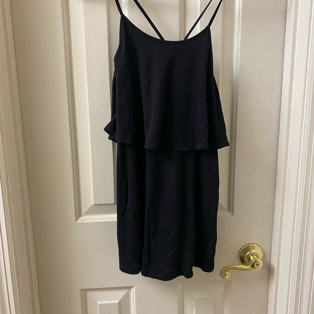 Black Tank with Ruffle Top